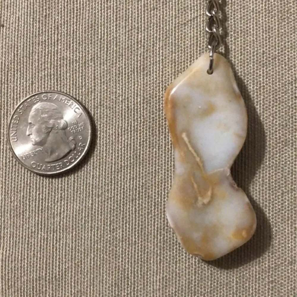 Rough Cut Chalcedony Agate Keychain